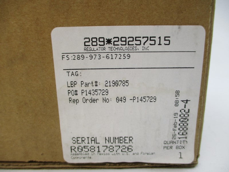FISHER CONTROLS 289H 289*29257515 4-15PSI NSMP