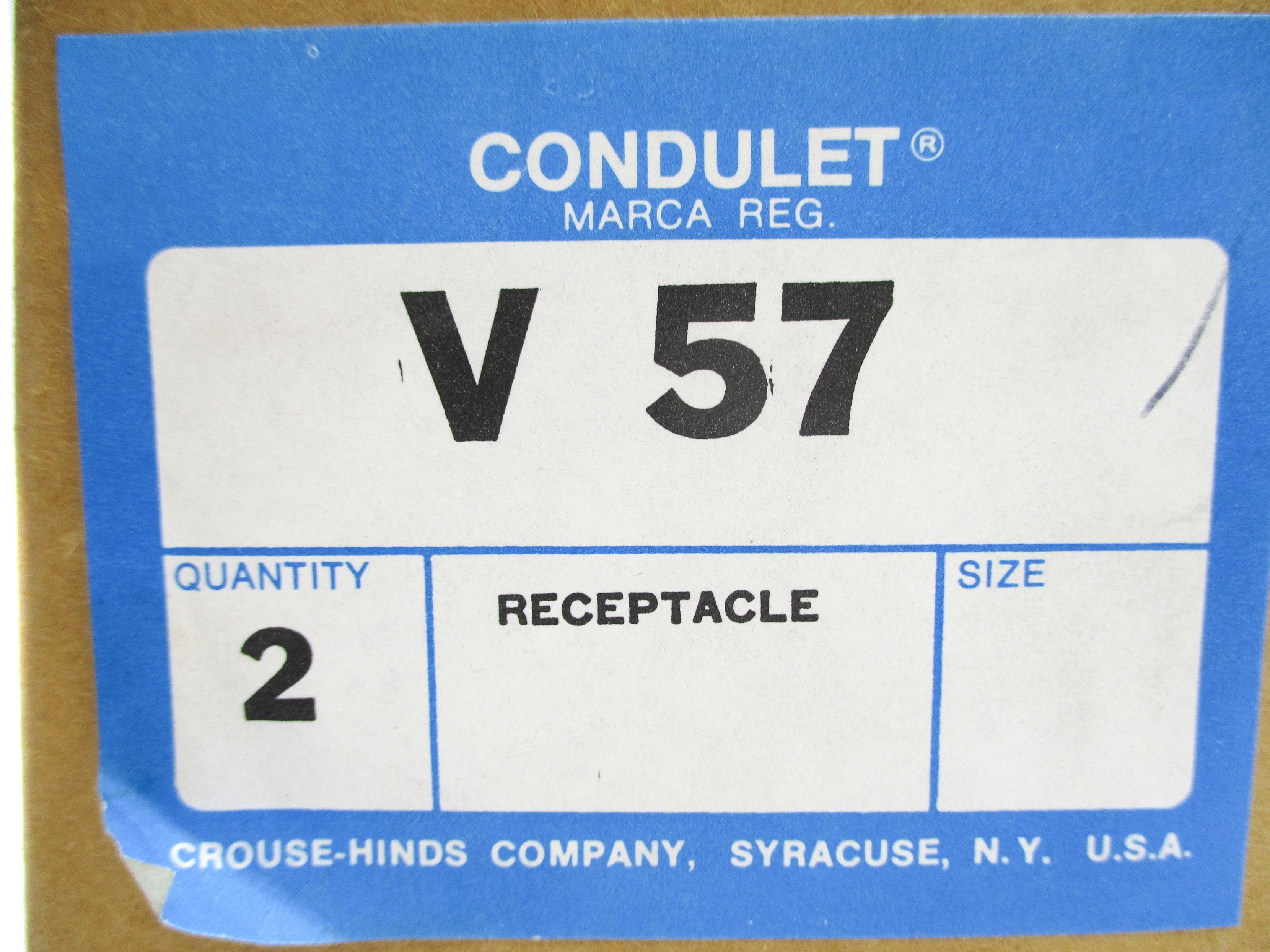 CROUSE-HINDS V57 (PKG OF 2) NSMP