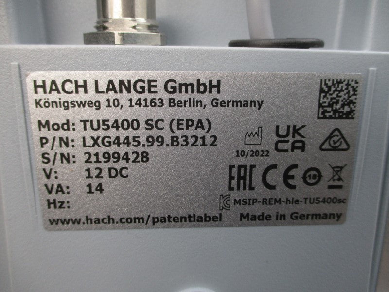 HACH LXG445.99.B3212 TU5400SC 12VDC NSNP