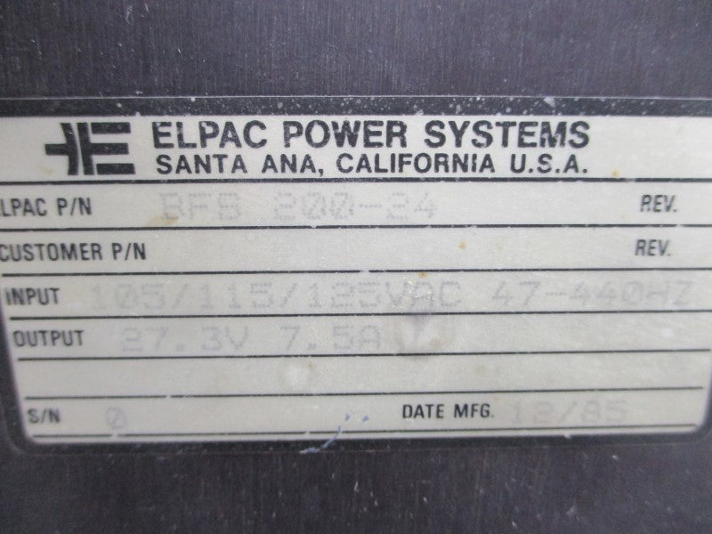 ELPAC BF8200-24 125VAC 7.5A UNMP