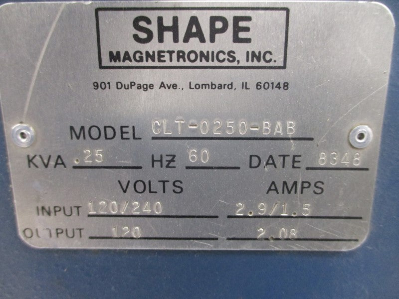 SHAPE CLT-0250-BAB 120/240V 2.9/1.5A UNMP