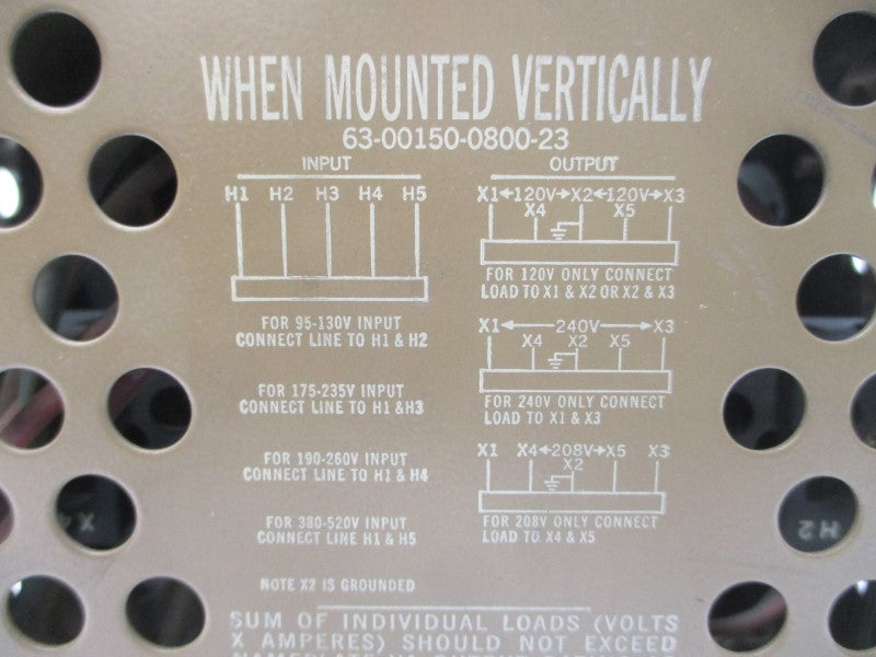 SOLA 63-00150-0800-23 TYPE 43 UNMP