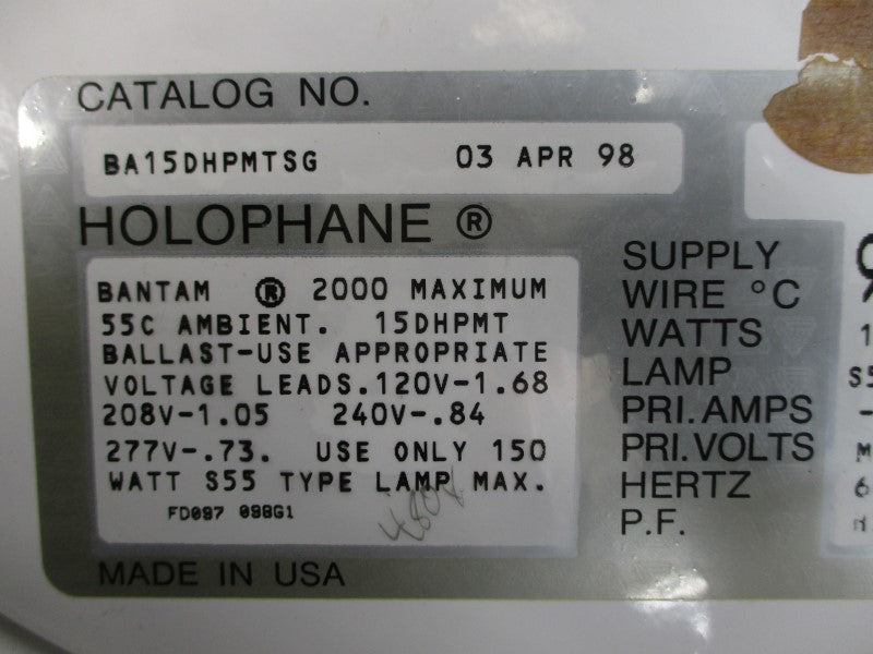 HOLOPHANE BA15DNPMTSG 277V UNMP