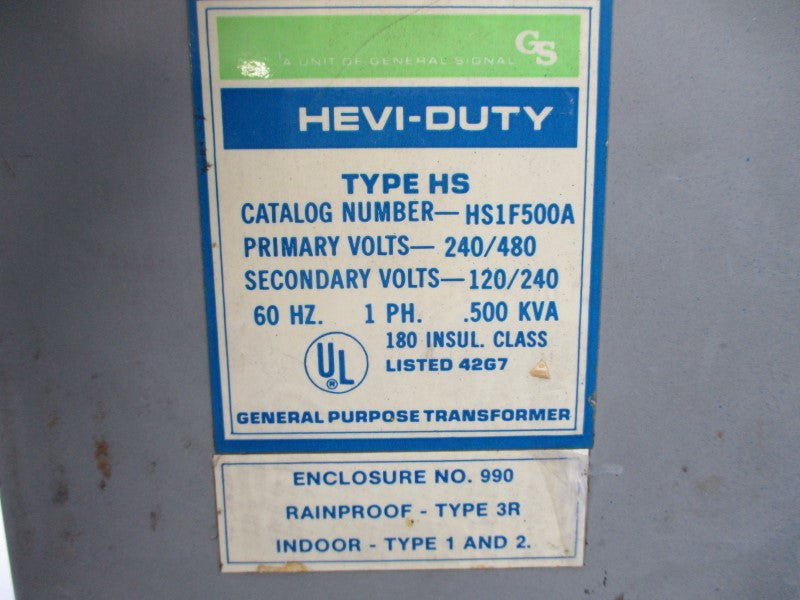 HEVI-DUTY HS1F500A 240/480V UNMP