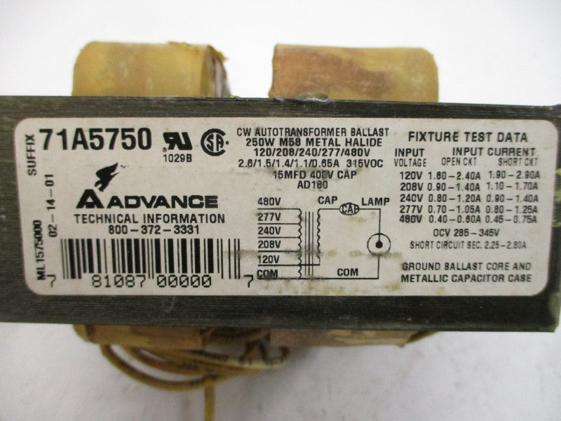 ADVANCE 71A5750-001D 480V 2.6A NSMP