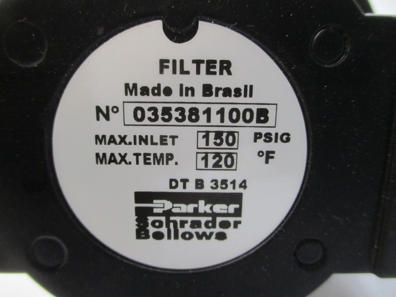 PARKER SCHRADER BELLOWS 035381100B 150PSI 120'F NSMP