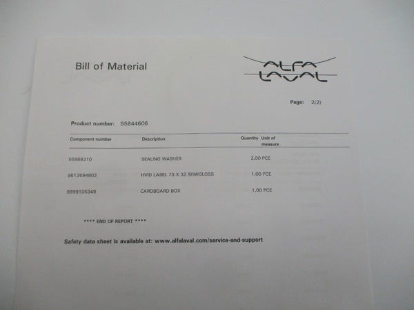 ALFA LAVAL 55844606 6-55844606 NSMP