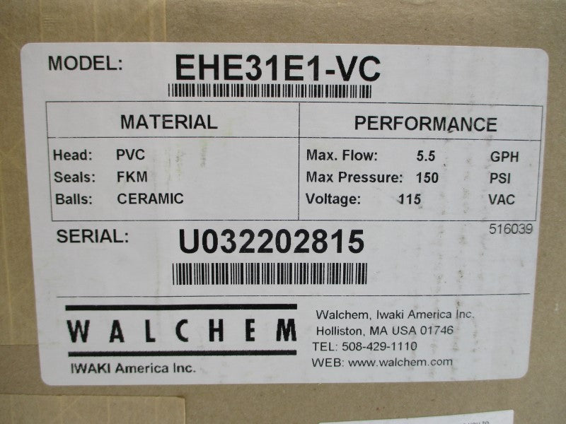 WALCHEM IWAKI EHE31E1-VC 115VAC 150PSI NSFS