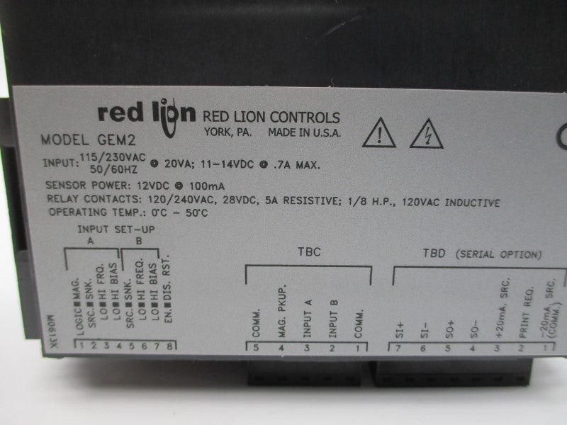 RED LION CONTROLS GEM20160 115/230VAC 5A NSMP