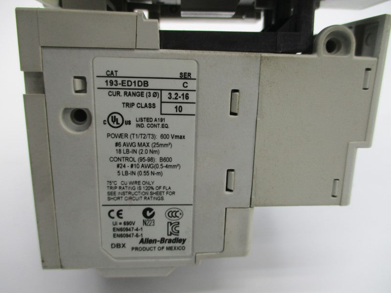 ALLEN BRADLEY 300-BOD930 W/ 193-ED1DB SER. B 110/120V 50A NSNP