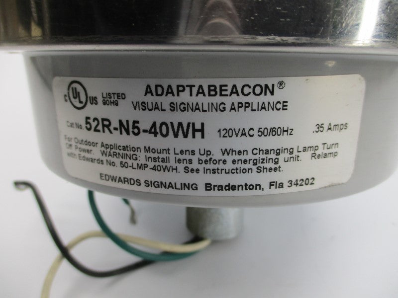 EDWARDS SIGNALING 52R-N5-40WH 120VAC .35A NSNP