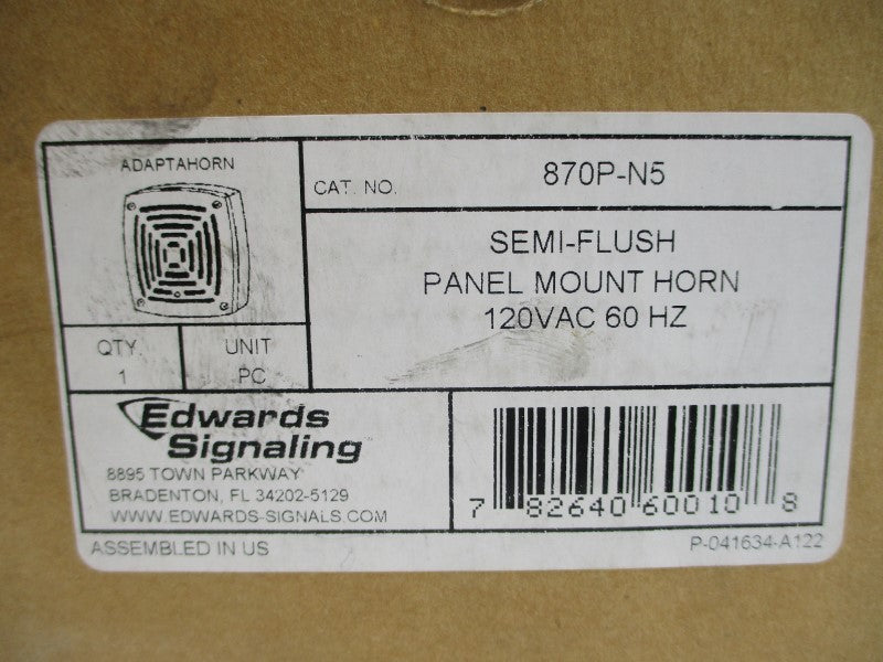 EDWARDS SIGNALING 870P-N5 120VAC 0.125A NSMP