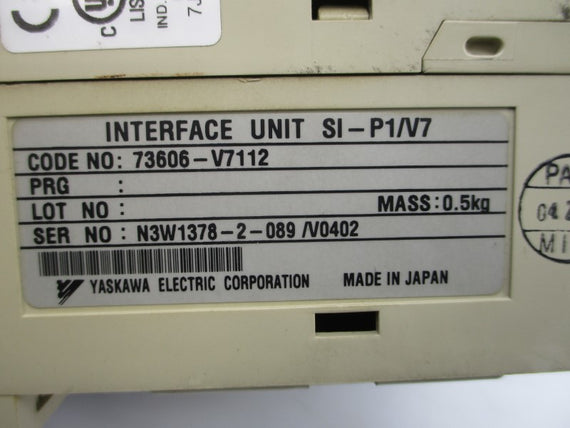 YASKAWA CIMR-V7AM41P5 380-460VAC 7A (AS PICTURED) UNMP