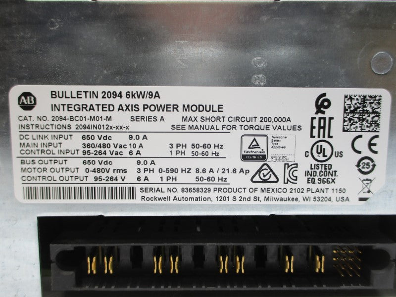 ALLEN BRADLEY 2094-BC01-M01-M SER. A 360/480VAC 10A NSMP