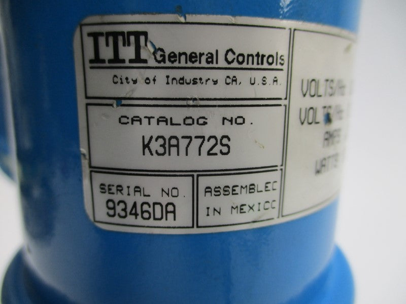 ITT GENERAL CONTROLS K3A772S 110/120V .252A 1-1/2PSI NSNP