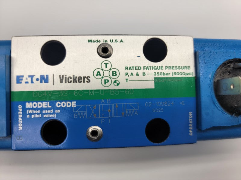 EATON VICKERS DG4V-3S-6C-M-U-B5-60 02-101726 110/120V .48/.46A 5000PSI NSNP