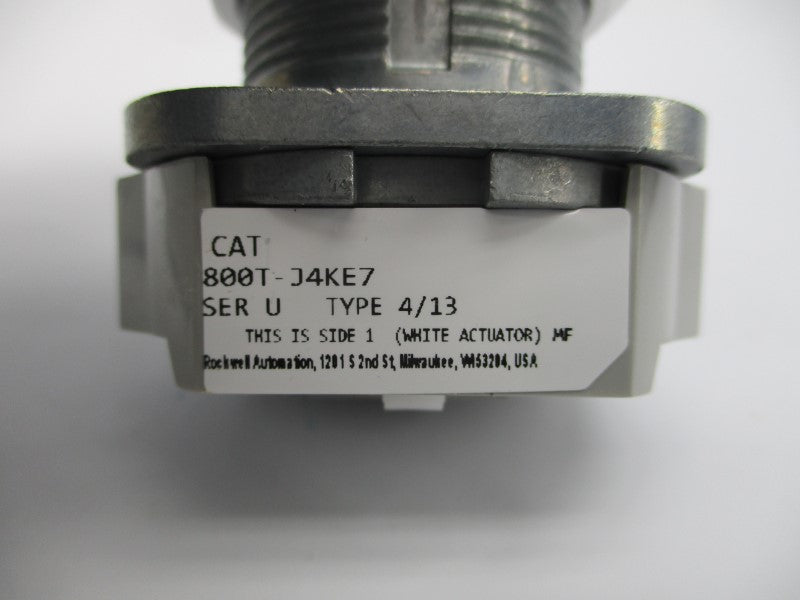 ALLEN BRADLEY 800T-J4KE7 SER. U (WH) NSMP