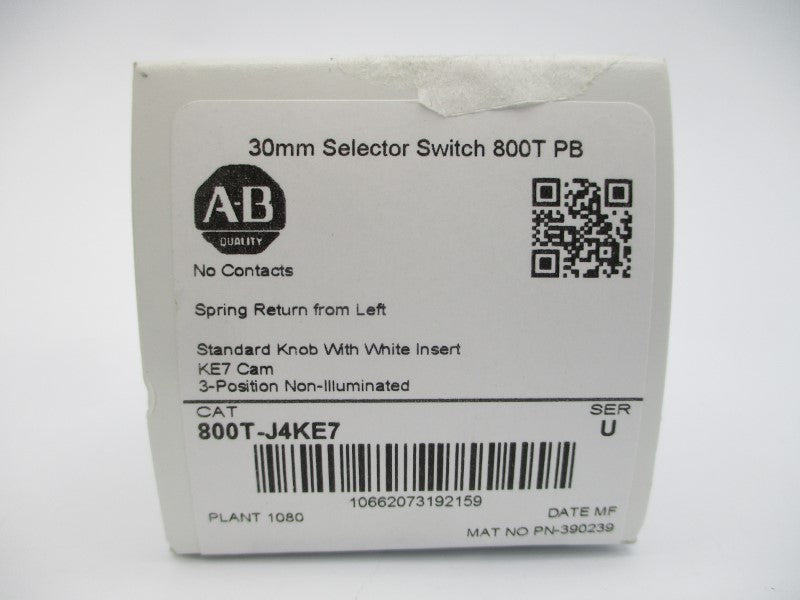 ALLEN BRADLEY 800T-J4KE7 SER. U (WH) NSMP