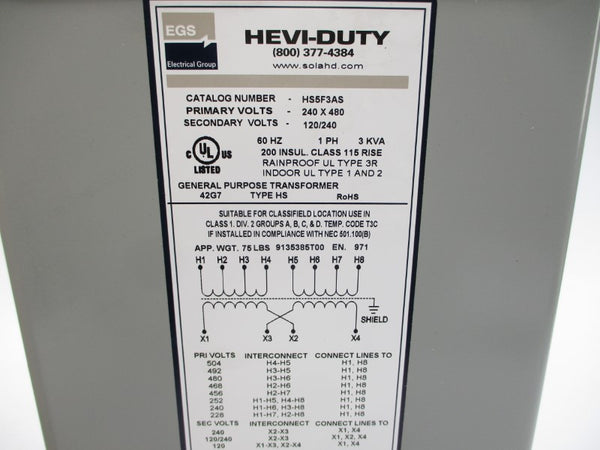 HEVI DUTY-HS5F3AS 240/480V NSMP