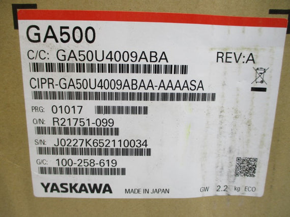 YASKAWA CIPR-GA50U4009ABAA-AAAASA 380-480VAC 9.4/8.2A REV. A NSMP