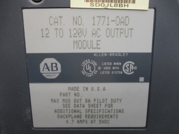 ALLEN BRADLEY 1771-OAD 12-120VAC 0.7A UNMP
