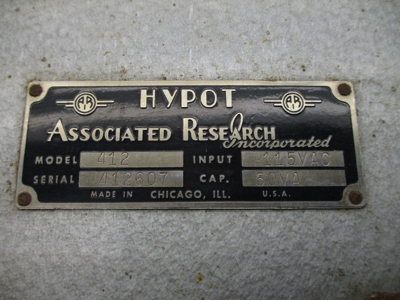 ASSOCIATED RESEARCH HYPOT 412 115VAC UNMP