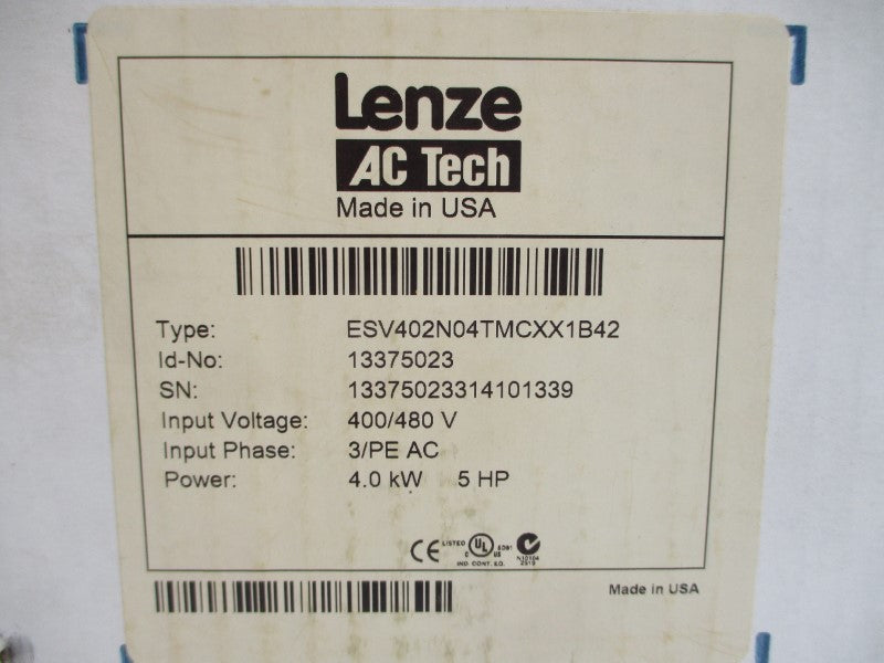 LENZE ESV402N04TMCXX1B42 13375023 400/480VAC NSFS