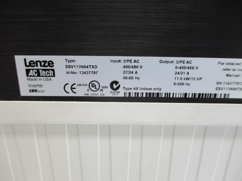 LENZE ESV113N04TXDXX1D42 13437797 400/480VAC 27/24A NSMP