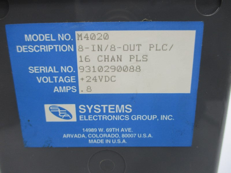 SEA SYSTEMS ELECTRONICS GROUP M4020 24VDC .8A UNMP