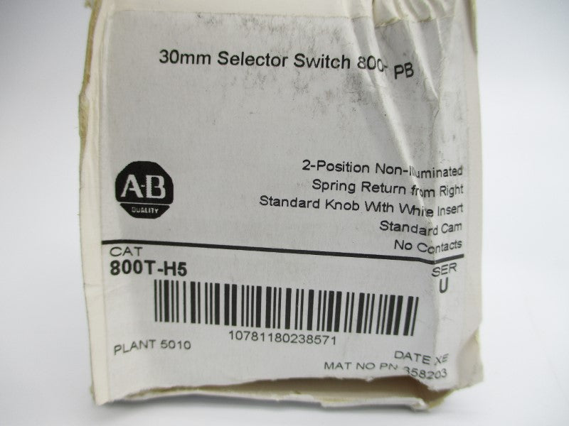 ALLEN BRADLEY 800T-H5 SER. U (WH) NSMP