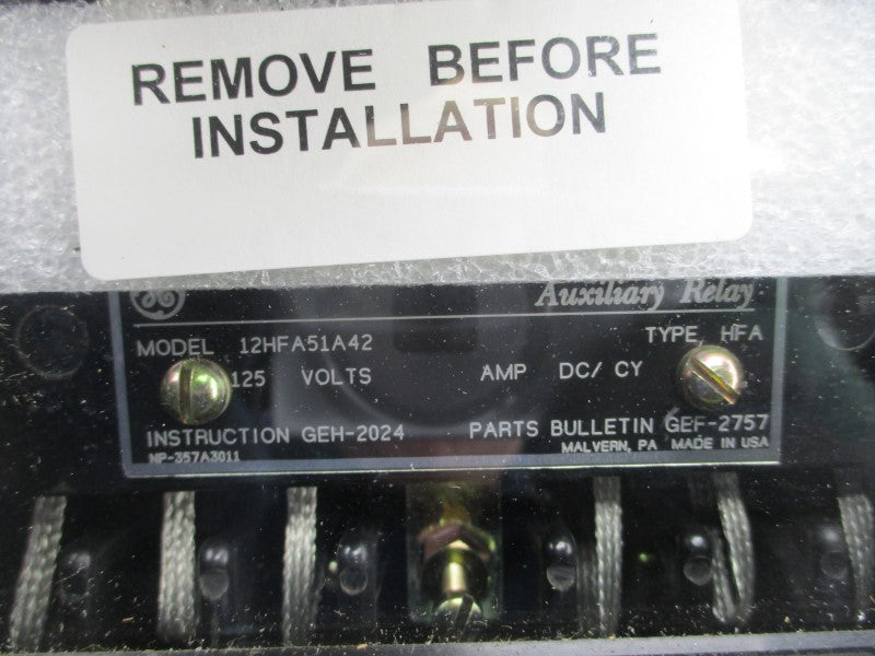 GENERAL ELECTRIC 12HFA51A42 125VDC NSMP