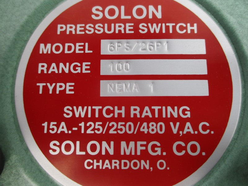 SOLON 6PS/26P1 H602B0163P1 480VAC 15A 100PSI NSNP