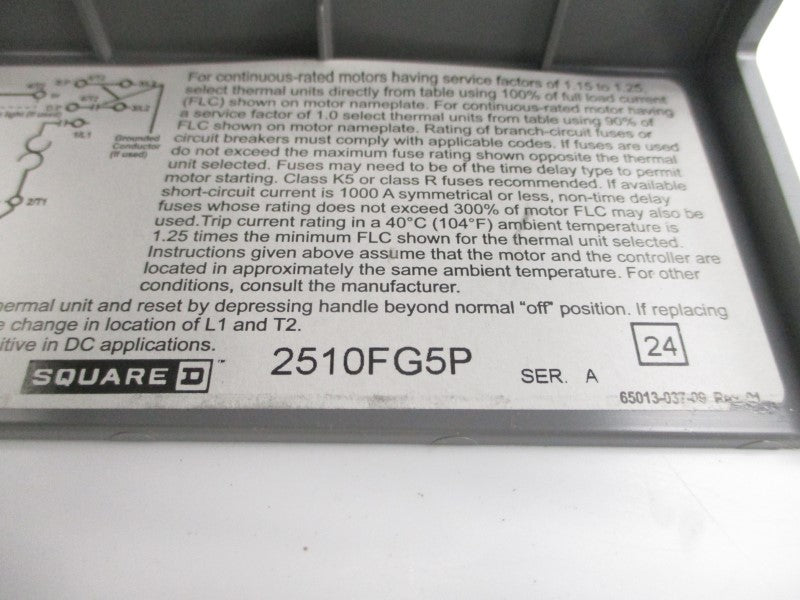 SQUARE D 2510FG5P SER. A NSMP