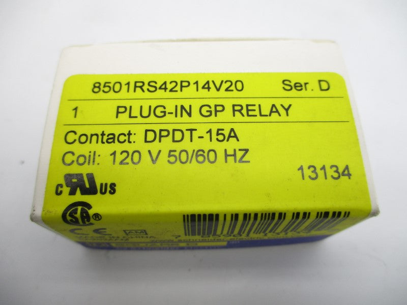 SQUARE D 8501RS42P14V20 SER. D 120V 15A NSMP