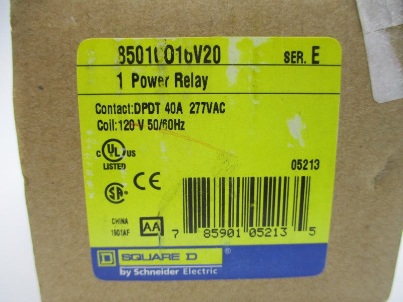 SQUARE D 8501CO16V20 SER. E 120V 40A (AS PICTURED) NSMP