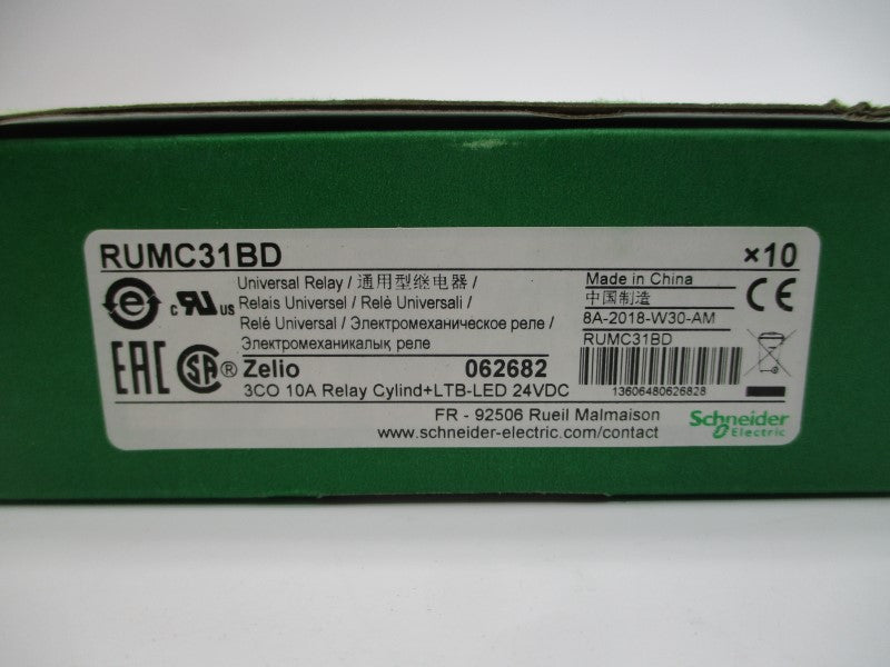 SCHNEIDER ELECTRIC RUMC31BD 24VDC 10A (PKG OF 10) NSMP