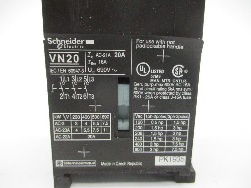 SCHNEIDER ELECTRIC VCDN20 690V 20A NSMP