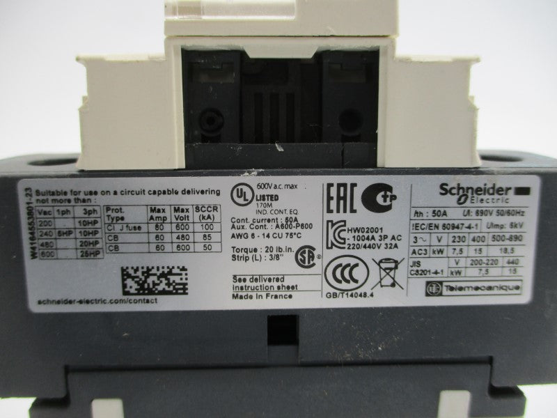 SCHNEIDER ELECTRIC LC1D32F7 110V 50A NSNP