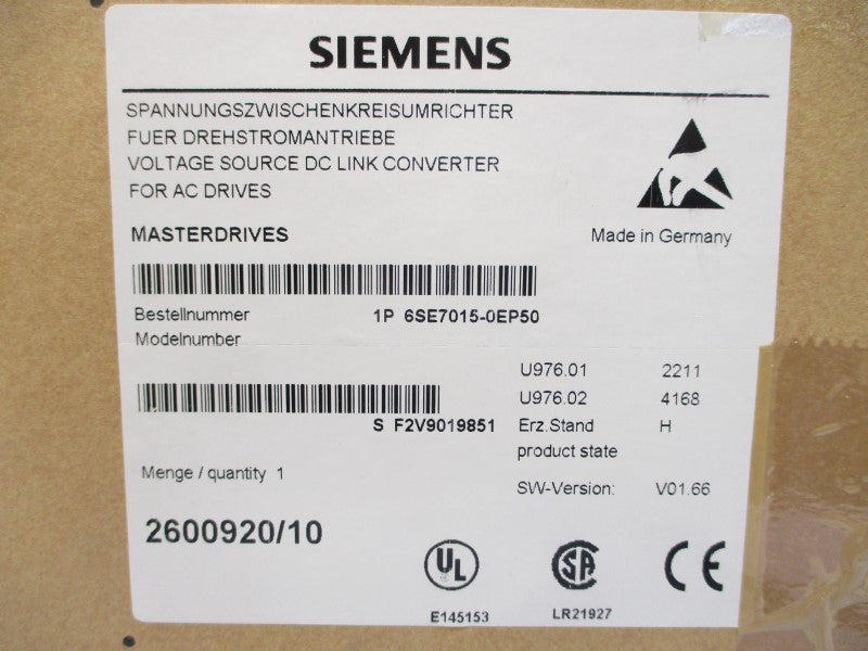 SIEMENS 6SE7015-0EP50 380-480VAC/DC 15A NSMP