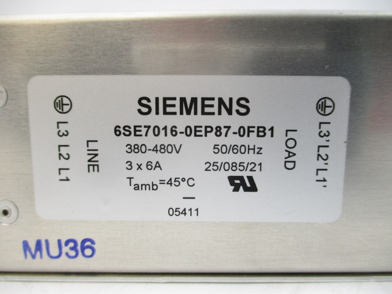 SIEMENS 6SE7016-0EP87-0FB1 380-480V 6A NSMP
