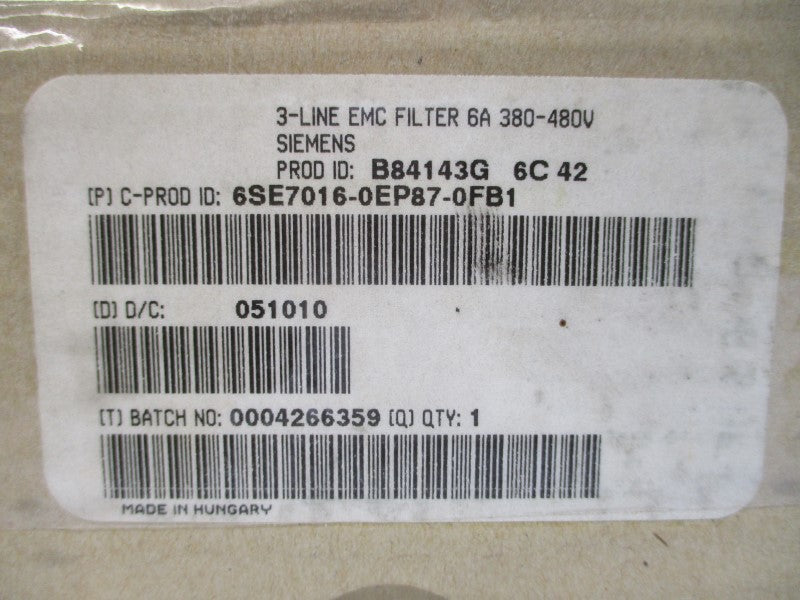 SIEMENS 6SE7016-0EP87-0FB1 380-480V 6A NSMP