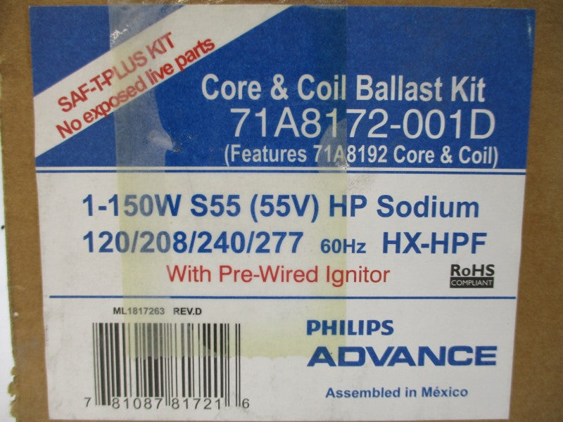 PHILIPS ADVANCE 71A8172-001D 277V 1.65A NSMP