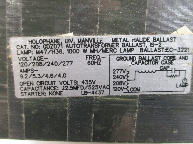 HOLOPHANE RBKC10MHMT 277V 9.2A (AS PICTURED) NSMP