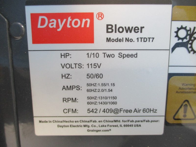 DAYTON 1TDT7 115V 2.0/1.54A NSMP
