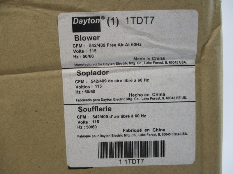 DAYTON 1TDT7 115V 2.0/1.54A NSMP