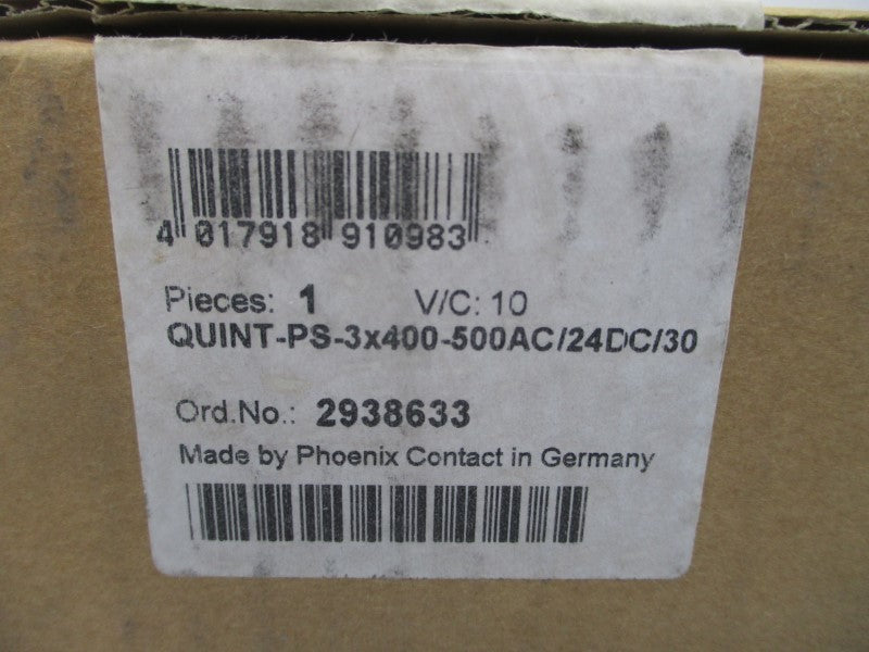 PHOENIX CONTACT 2938633 QUINT-PS-3X400/500AC/24DC/30 400-500VAC 1-1.7A NSMP