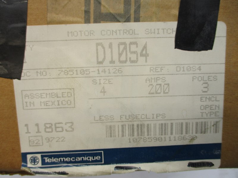 TELEMECANIQUE D10S4 600VAC 200A NSMP