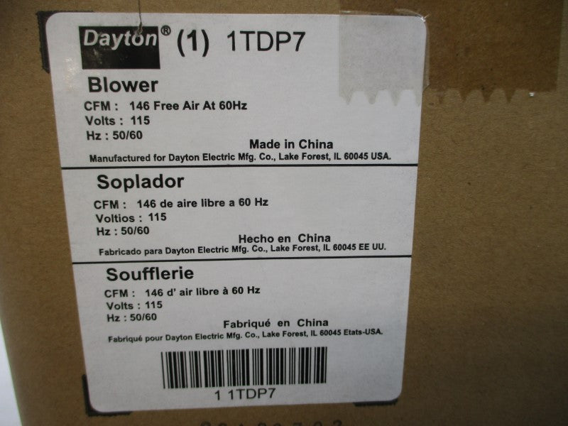 DAYTON 1TDP7 115V 0.68/0.75A NSMP