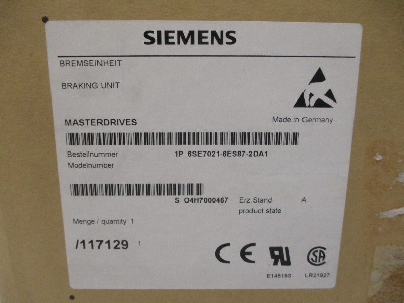 SIEMENS 6SE7021-6ES87-2DA1 510-650V 8A NSMP