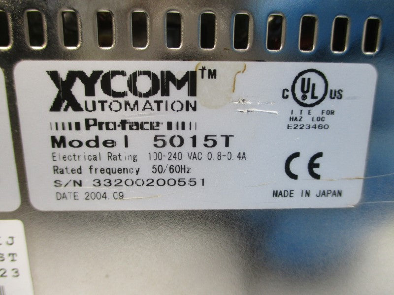XYCOM AUTOMATION 5015T 100-240VAC 0.8-0.4A REV. A UNMP